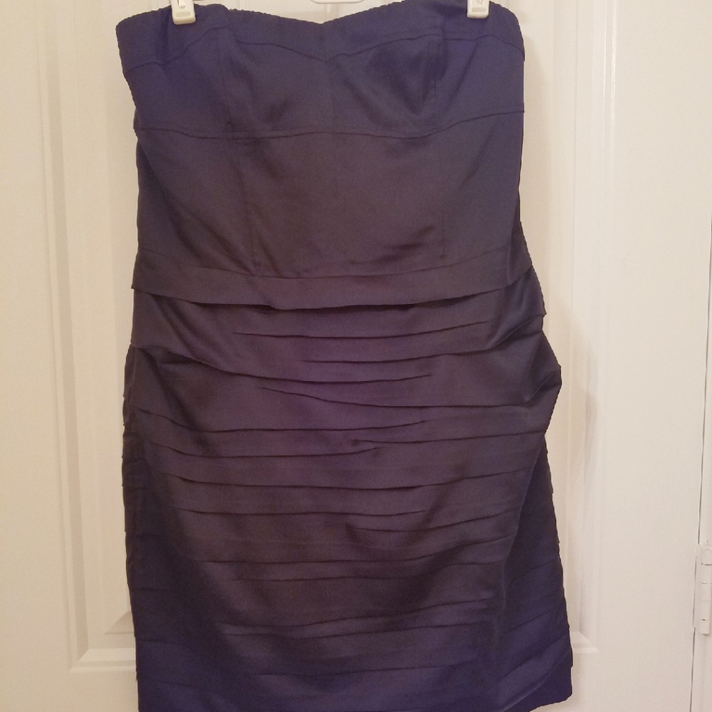 Strapless Black Ruched Dress